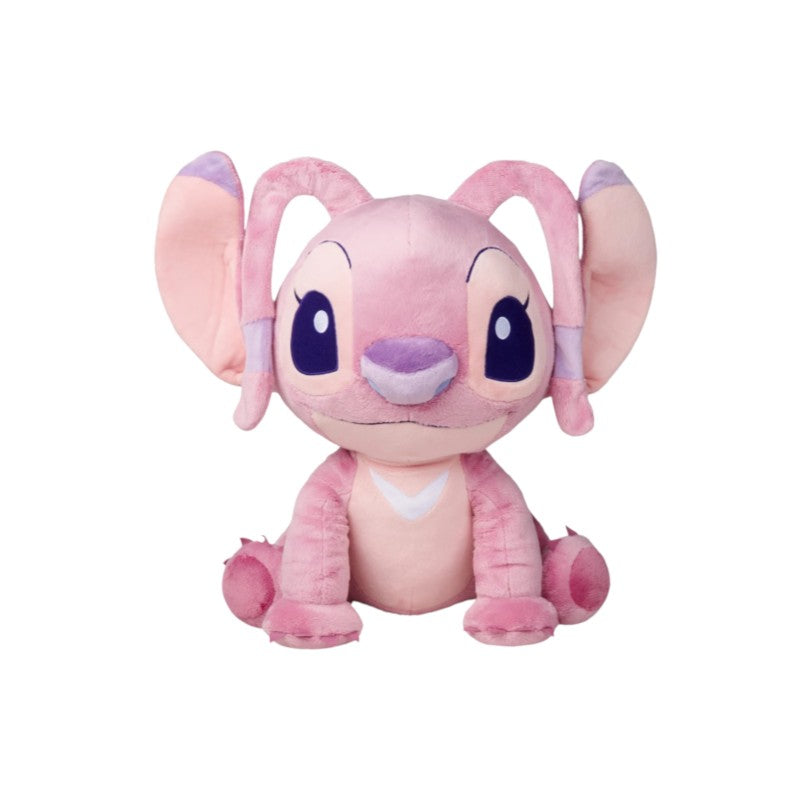 Magic Tour Club Disney Angel Refresh knuffel van 50 cm in zacht roze pluche met paarse accenten op oren en neus.