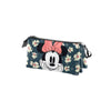 Magic Tour Club Minnie Mouse Happy Field triple pencil case with floral pattern and Minnie graphic on dark background