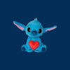 Magic Tour Club blauwe Stitch knuffel van 25 cm met een zacht rood hart, gemaakt van hoogwaardig pluche materiaal.