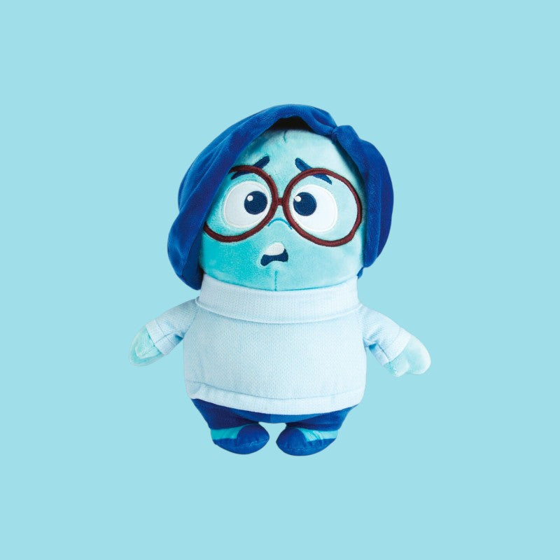 Magic Tour Club Disney Pixar Inside Out Sadness knuffel van 25 cm met blauwe coltrui en bril