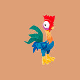 Magic Tour Club Hei Hei knuffel van 25cm uit Disney Vaiana met felgekleurde veren en opvallende rode kam