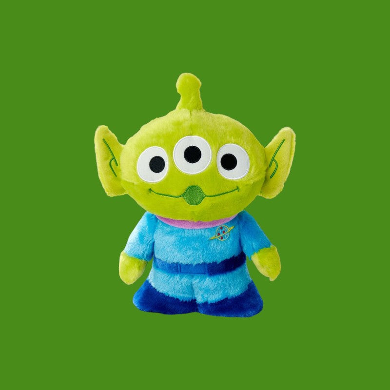 Magic Tour Club Disney Pixar Toy Story Alien Flufflets knuffel van 25 cm met drie ogen en blauw ruimtepak