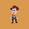 Magic Tour Club Woody knuffel van 25cm met cowboyhoed, geel geruit overhemd en blauwe broek uit Toy Story