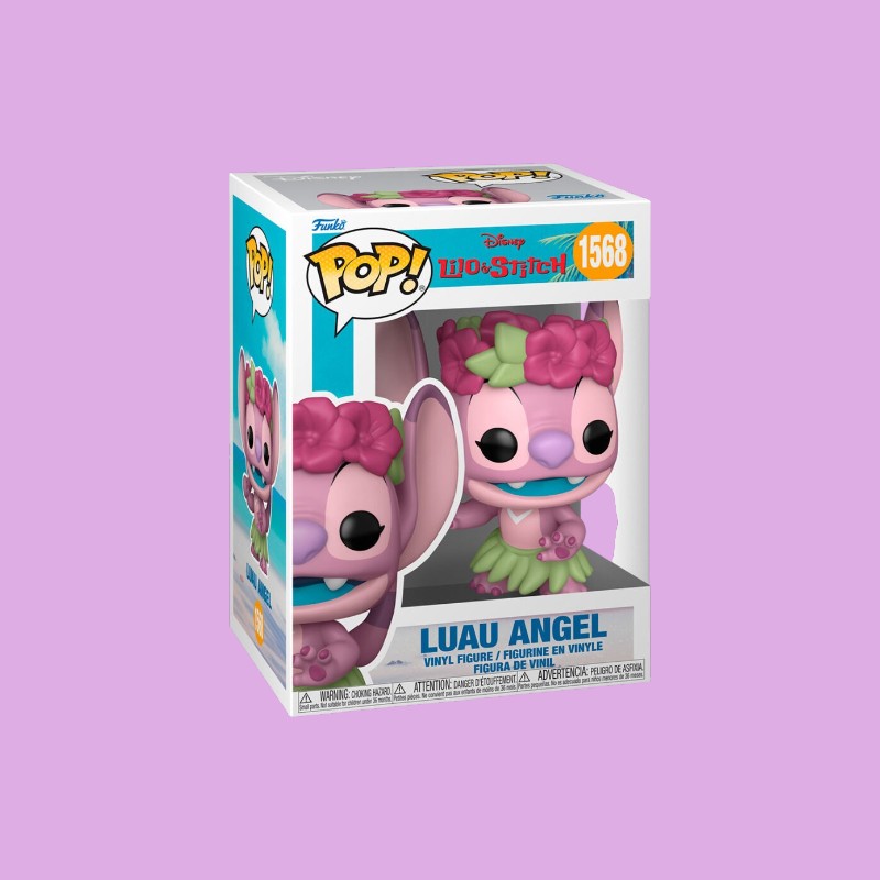 Magic Tour Club Funko POP figuur van roze Angel uit Lilo & Stitch met bloemenkrans en hula-rok in verpakking