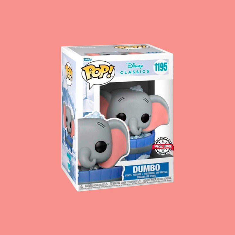 Magic Tour Club Funko POP Dumbo figuur in bad in een verzameldoos met venster voor Disney fans
