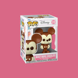 Magic Tour Club Funko POP Disney Mickey Mouse Chocolate editie in vensterdoos met bruin en wit vinyl ontwerp