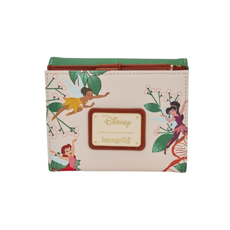Magic Tour Club Disney Loungefly portemonnee met Fairies print, beige kunstleer met bloemen en feeën illustraties