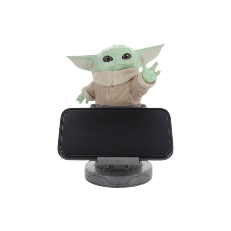 Magic Tour Club Grogu Cable Guy figuur van 21cm als telefoonhouder met beige mantel en groen Star Wars personage
