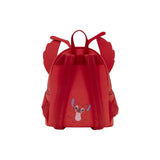 Achterkant van de rode Magic Tour Club Disney Loungefly Leroy mini rugzak met vleugeldetails en Stitch print.