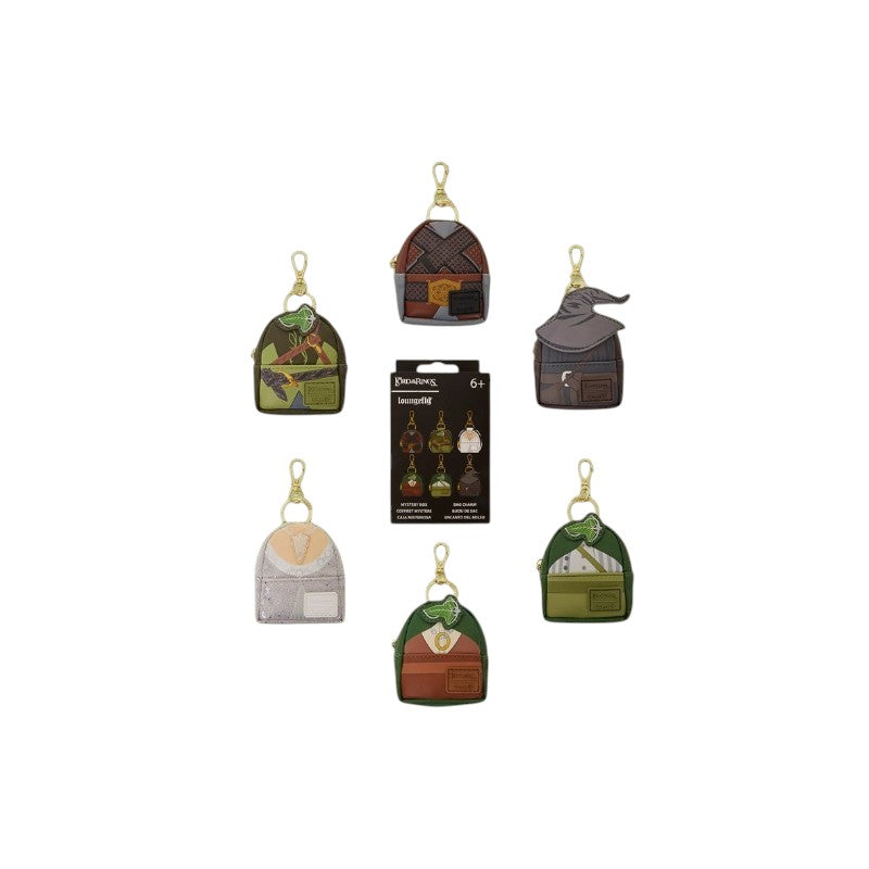 Magic Tour Club set van 6 Lord of the Rings Loungefly mystery mini rugzak sleutelhangers met diverse personages