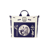 Magic Tour Club Nightmare Before Christmas tote tas met Jack Skellington en Sally print in wit en donkerblauw