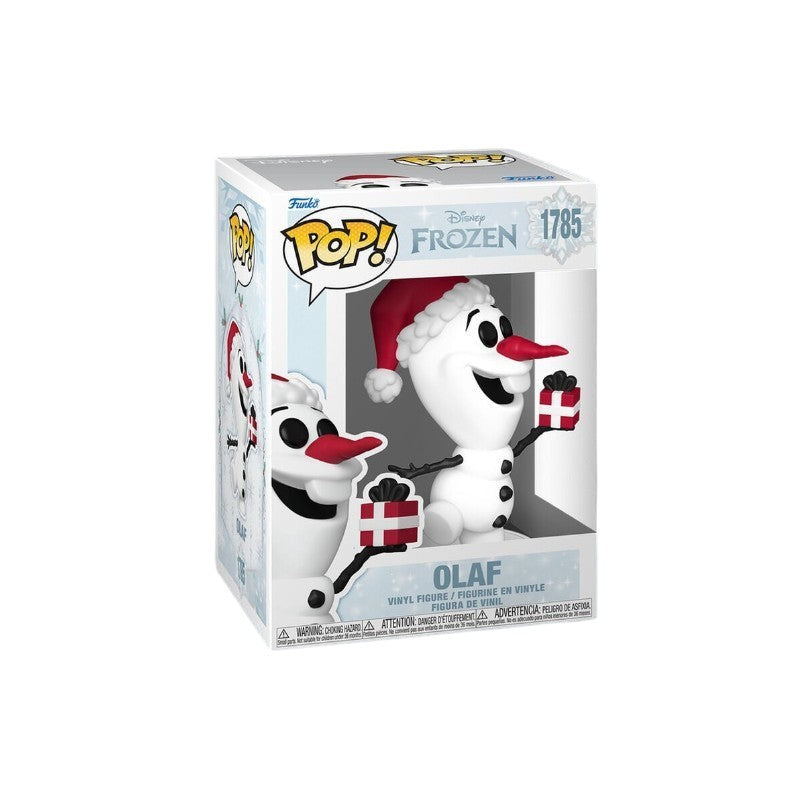 Magic Tour Club Funko POP figuur van Olaf uit Disney Frozen met kerstmuts en een cadeau in de verpakking