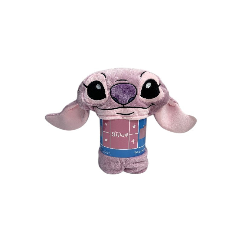 Magic Tour Club roze Disney Angel plaid met capuchon en zachte pluche textuur voor kinderen