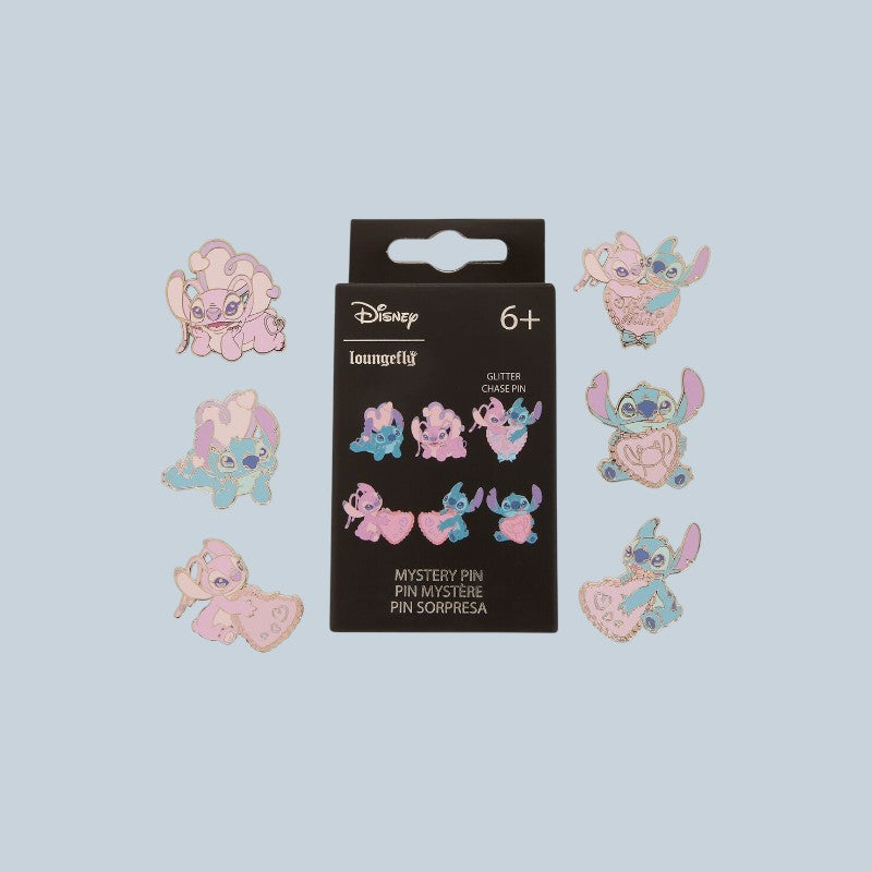 Magic Tour Club Loungefly Disney Stitch & Angel mystery enamel pin set met diverse schattige ontwerpen en verpakking