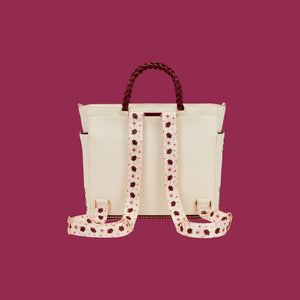 CREAM & RED - Floral - Convertible Tote Bag Loungefly