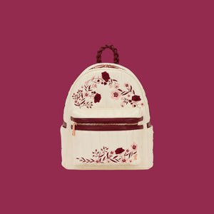 CREAM & RED - Floral - Mini Backpack LoungeFly