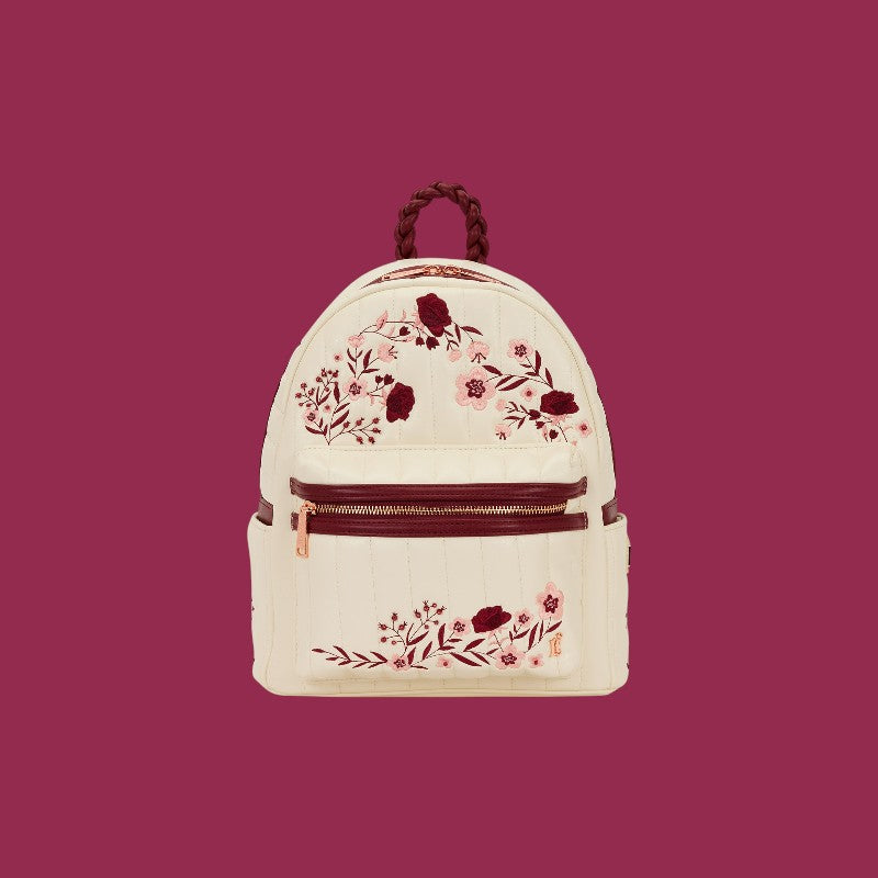 CREAM & RED - Floral - Mini Backpack LoungeFly