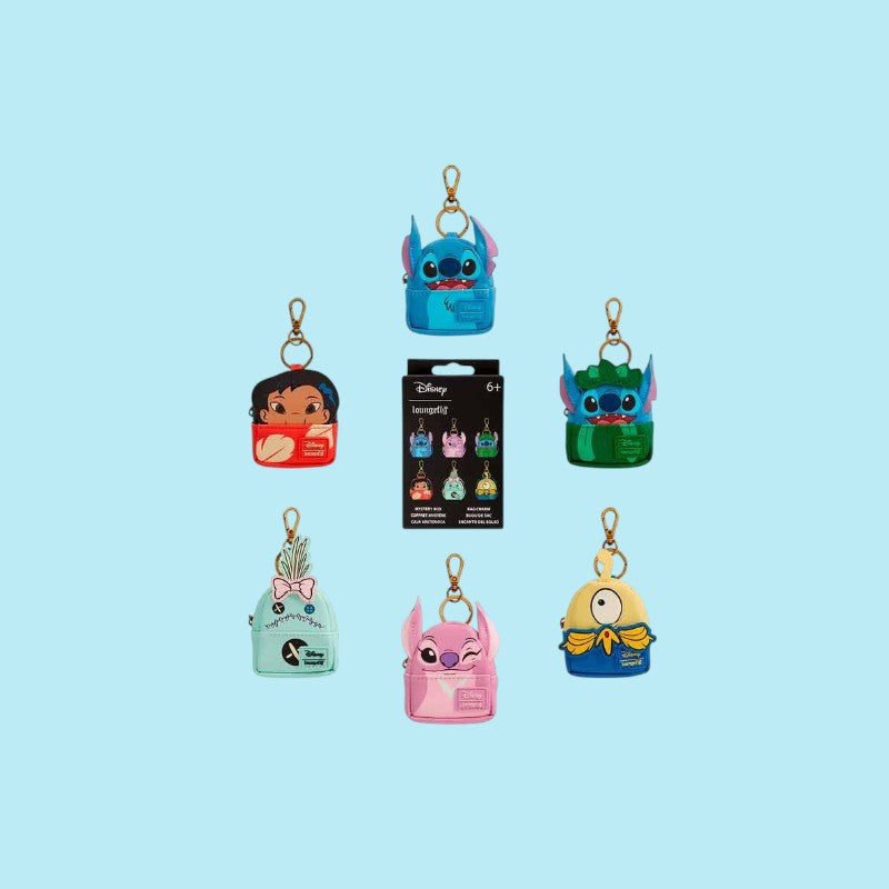 6 stuks - Loungefly Disney Stitch assorted Mystery purse keychain