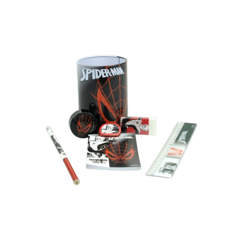 SPIDER-MAN - Stationery Set + Pencil Pot - 7pc.