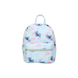 Magic Tour Club Stitch Sweet On You rugzak in lichtblauw PU-materiaal met all-over print van Stitch en bloemen