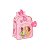 Magic Tour Club Disney Princess rugzak in roze met prinsessenprint, hartvormige hanger en verstelbare schouderbanden.