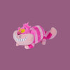 Magic Tour Club Cheshire Cat knuffel van 25cm met roze en paarse strepen en een brede ondeugende glimlach
