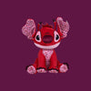 Magic Tour Club Disney Leroy pluche knuffel van 30 cm in rood met gedetailleerde bloemenpatronen op oren en voetzolen.