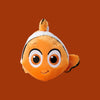 Magic Tour Club Disney Pixar Finding Nemo Flufflets pluche knuffel van 25 cm in oranje met witte en zwarte details.