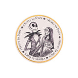 Magic Tour Club Nightmare Before Christmas onderzetter met Jack en Sally illustratie en tekst cheers to fears