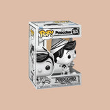 Magic Tour Club Disney POP! Vinyl figuur van Pinocchio in een unieke zwart-wit geschetste stijl in de verpakking.