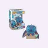 Magic Tour Club Funko POP! Plus exclusieve flocked vinyl figuur van slapende Stitch in houten kistje met displaybox