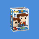 Magic Tour Club Funko POP Woody figuur uit Toy Story 5 in een vensterdoos met cowboyhoed en rode bandana