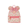 Magic Tour Club Loungefly Minnie Mouse mini-rugzak met roze bloemenprint, fluwelen strik en iconische oren