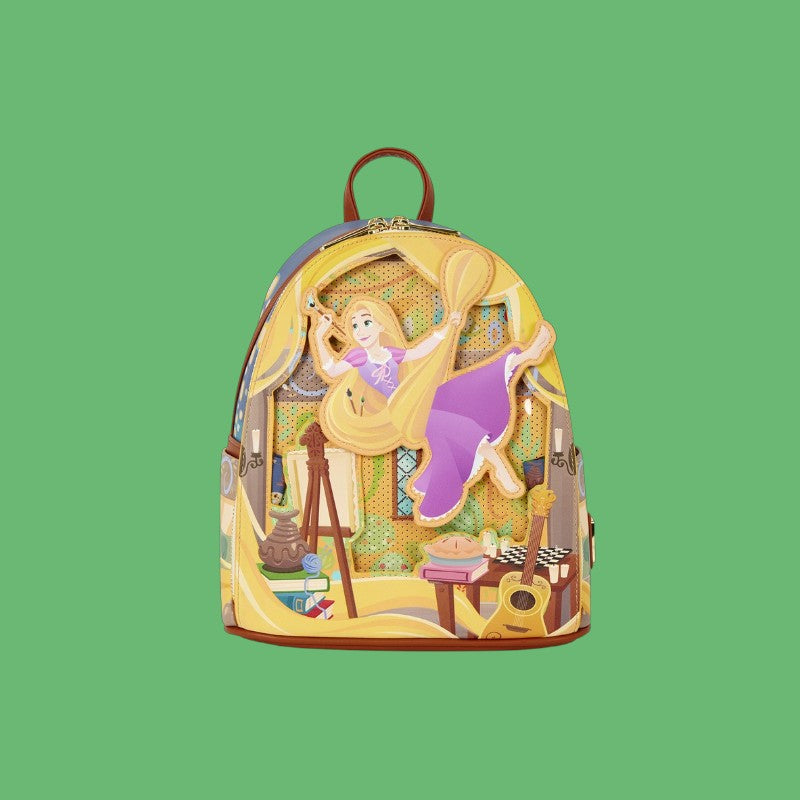 Loungefly Disney Tangled Rapunzel Glow Pin Trader backpack