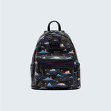 Magic Tour Club Loungefly Disney Classic Clouds rugzak in zwart kunstleer met Disney-personages op wolken en sterren