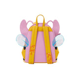 Achterkant van de Magic Tour Club Disney Angel Bumblebee mini rugzak met roze en gele details en transparante vleugels