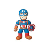 Magic Tour Club Marvel Captain America pluche knuffel van 38 cm met geluidseffecten en iconisch rood-blauw kostuum