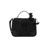 Magic Tour Club Disney Loungefly crossbody tas in zwart met Mickey en Minnie, spinnenwebben en vleermuisdetails.