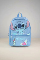 Magic Tour Club Disney Stitch rugzak 16 inch lichtblauw met voorvak en schouderbanden. Ideaal voor school en reizen.