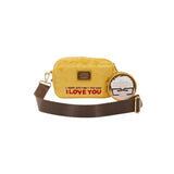 Magic Tour Club LoungeFly crossbody tas van zacht geel pluche met Dug-thema en Carl Fredricksen portemonnee