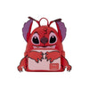 Magic Tour Club Disney Loungefly mini rugzak met Leroy Stitch cosplay ontwerp in rood met paarse accenten