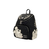 Magic Tour Club Loungefly Mickey & Friends rugzak in zwart gewatteerd kunstleer met crème schetsillustraties