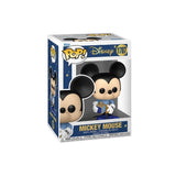 Magic Tour Club Funko POP Disney Mickey Mouse vinyl figuur met een blauwe dreidel in de originele verpakking