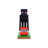 Magic Tour Club Minecraft Enderman Cable Guy figuur van 20cm met een TNT-blok op een grasblok voetstuk