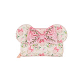 Magic Tour Club Disney Minnie Mouse portemonnee van LoungeFly met bloemenprint en roze fluwelen strik