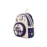 Magic Tour Club Loungefly mini rugzak met Jack Skellington en Sally in een nachtelijke sterrenhemel print