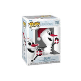 Magic Tour Club Funko POP figuur van Olaf uit Disney Frozen met kerstmuts en een cadeau in de verpakking