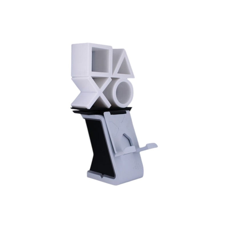 Magic Tour Club Playstation Ikon Cable Guy houder met iconische witte symbolen voor controllers en smartphones