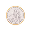 Magic Tour Club ronde onderzetter met een zwart-witte lijntekening van Rapunzel en de tekst create your own destiny