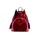 Magic Tour Club MARVEL Scarlet Witch mini rugzak in glanzend rood met iconisch hoofdtooi ontwerp en neon accenten